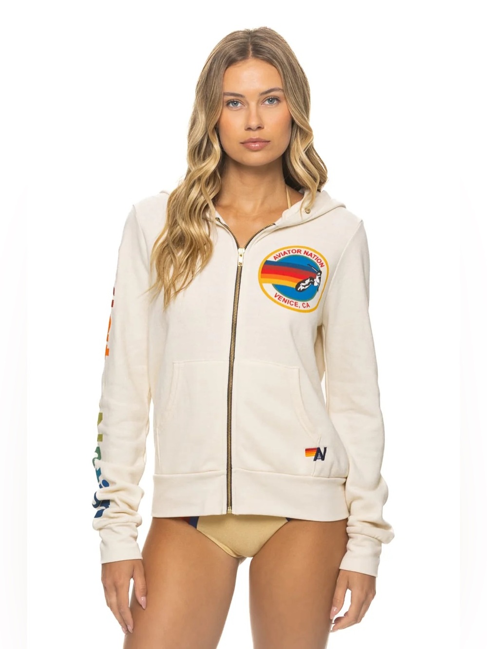 Aviator Nation Hoodie in Vintage White Size L